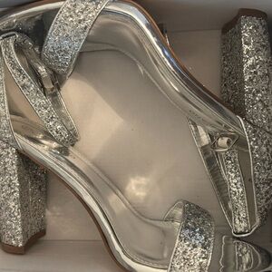 Elegant Silver Glitter Heels
